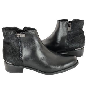 Blondo Vaughn 8M Black Leather Calf Hair Ankle